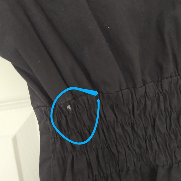 Navy Short Sleeve Button Down Dress - Picture 4 of 6